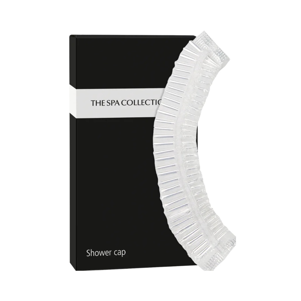 Showercap in black paper box - The Spa Collection in case of 500