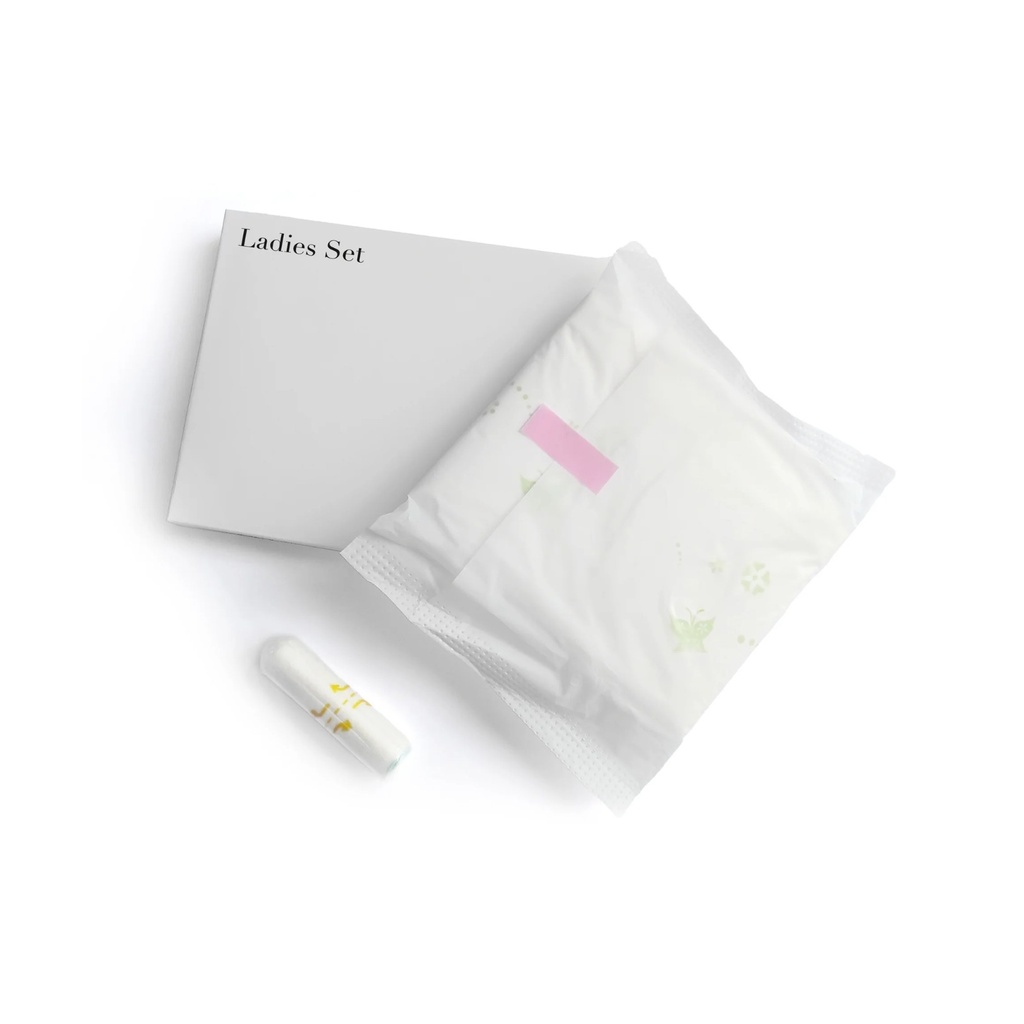 Ladies set tampon and sanitary napkin in case of 250
