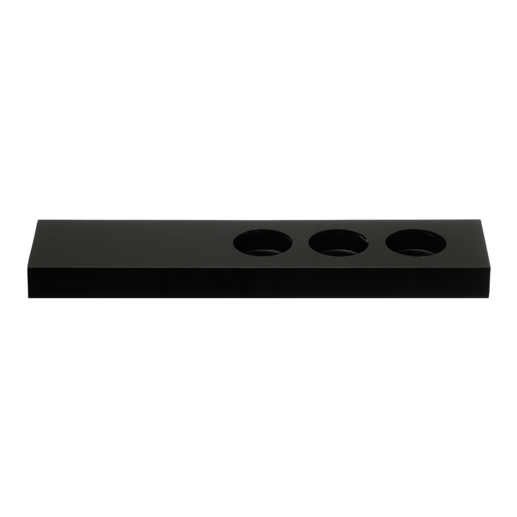 Black display with 3 holes in case of 10