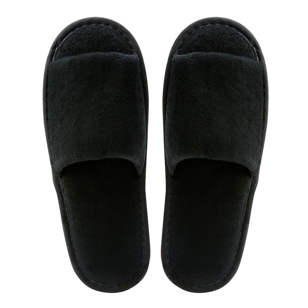 Black open toe - Bath slipper in paper band in case of 100