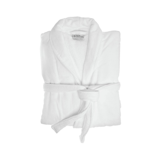[6430001] White bathrobe XL - Velor in case of 10