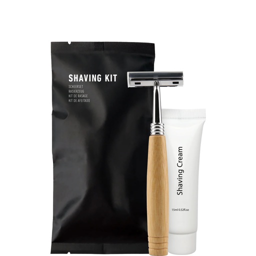[1047012 tsc] Bamboo shaving set in kraft paper sachet - 1bx/500pcs